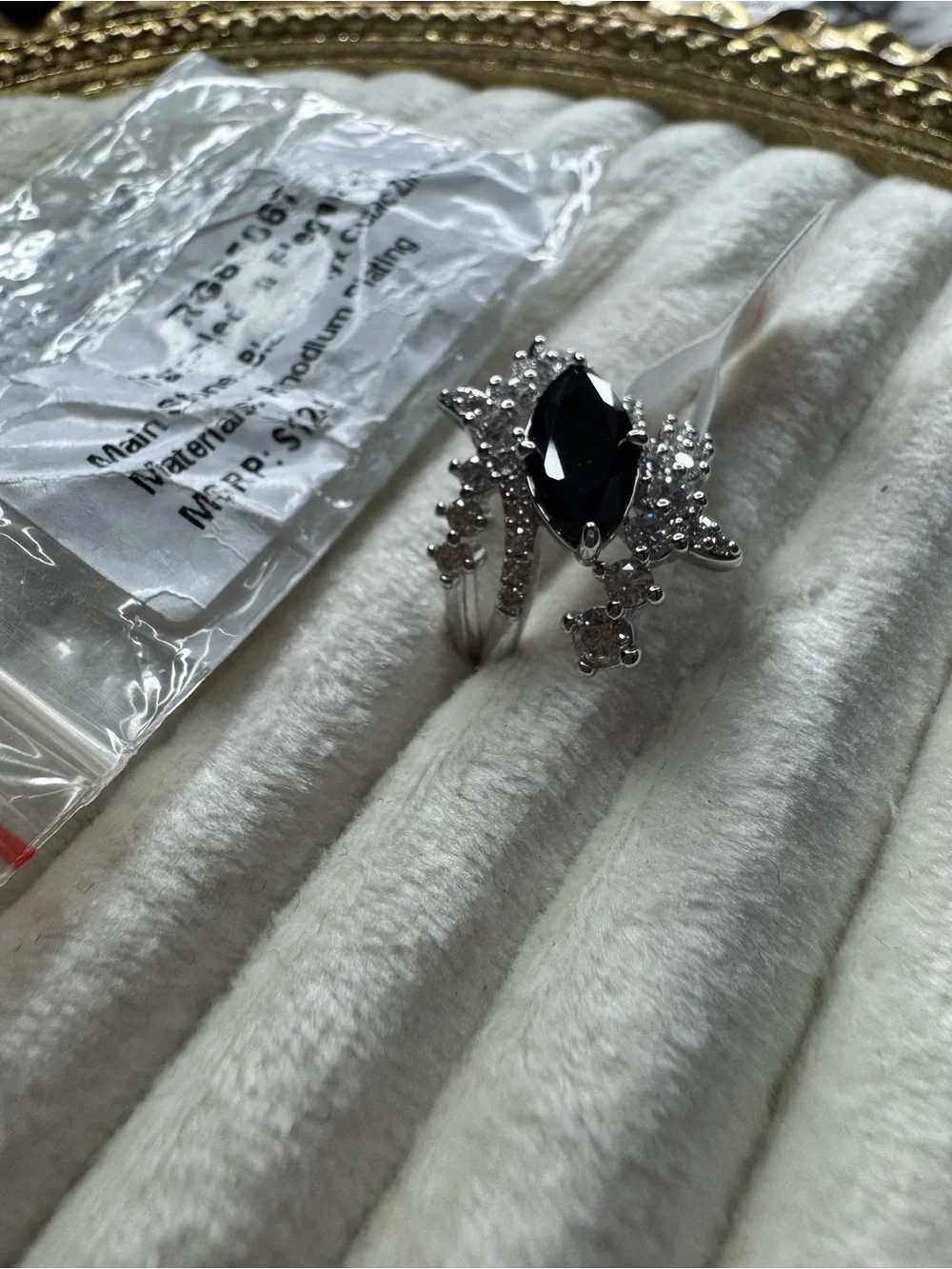 Tangled in Elegance - OG Bomb Party Ring - Onyx Marquise